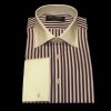 Purple stripe pure cotton white collar and cuff shirt